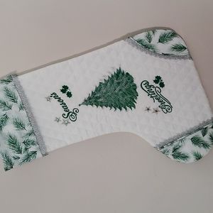 Homemade embroidered Christmas stocking